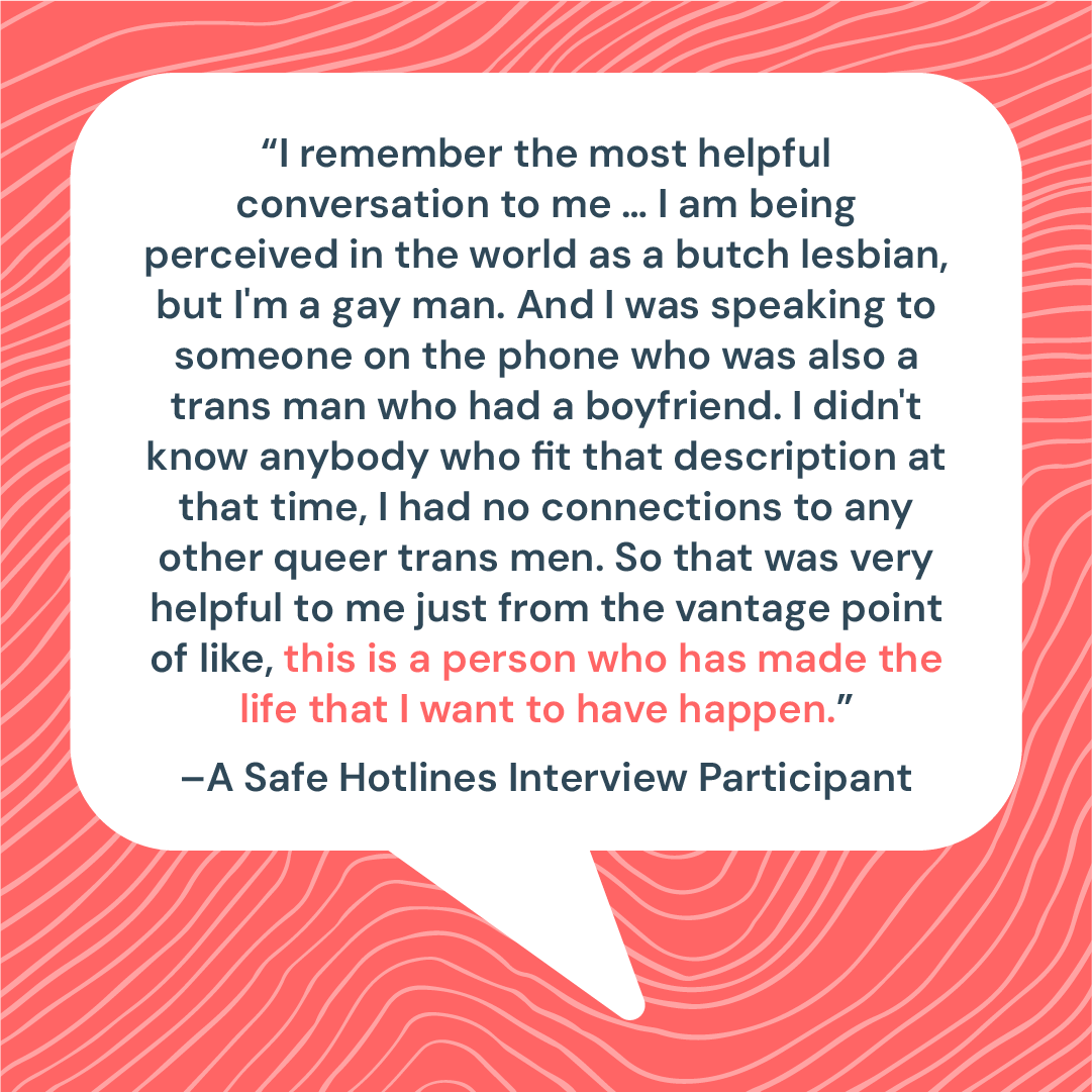 To learn more about the power of peer support and other recommendations to transform crisis support into something truly life-affirming, read our new report. 📥 translifeline.org/988-report