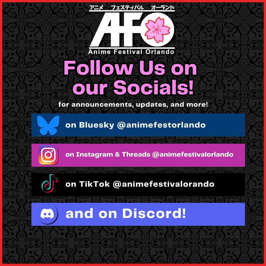 Hey folks we're now on Bluesky! Follow us there along with our other pages for announcements and more! Join our official AFO Discord as well. Links here: linktr.ee/animefestivalo…