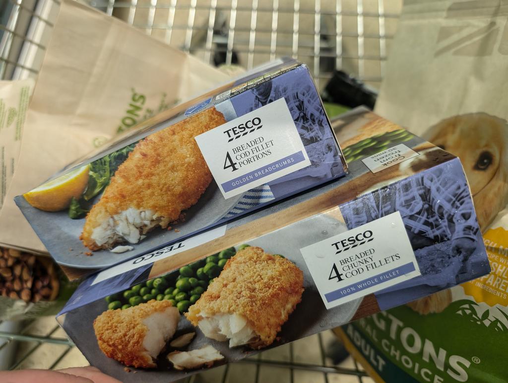 How is this possible, <a href="/tesco/">Tesco</a>? Both frozen breaded cod, both four portions and both 500g. Yet one is £3.39 and one is £5.52. It's literally the same weight, the same number of servings. What's different???