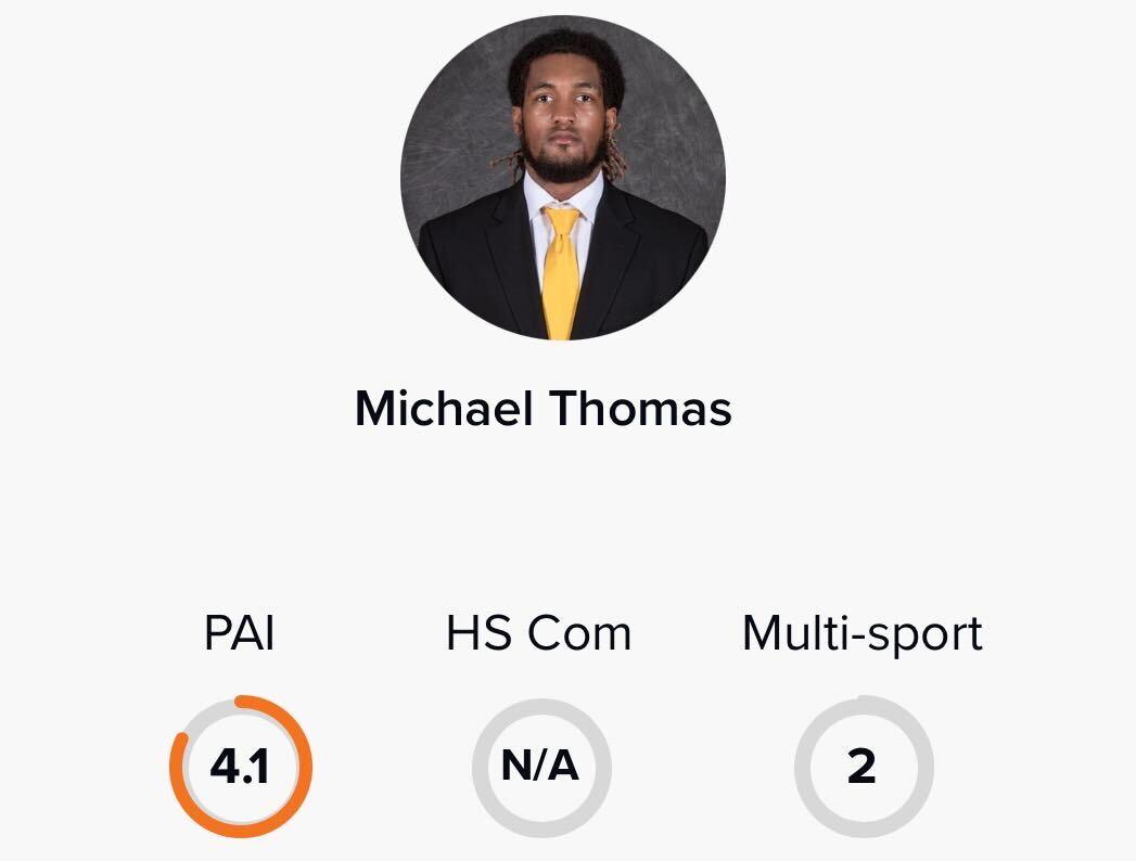 JUCO Player Highlight

Garden City CB Michael Thomas <a href="/MTJ_1422/">Michael Thomas Jr</a>
C/o 2022 - Texas HS (TX)
5'11, 180lbs
D1 BB (Lamar)

vs Iowa Central:
- 5 tackles, 1 INT (pick-six), 1 TFL

🟠4.1/5.0 PAI Score (83rd %ile)
💨200m: 22.21 (85th %ile)
💨400m: 47.59 (99th %ile)