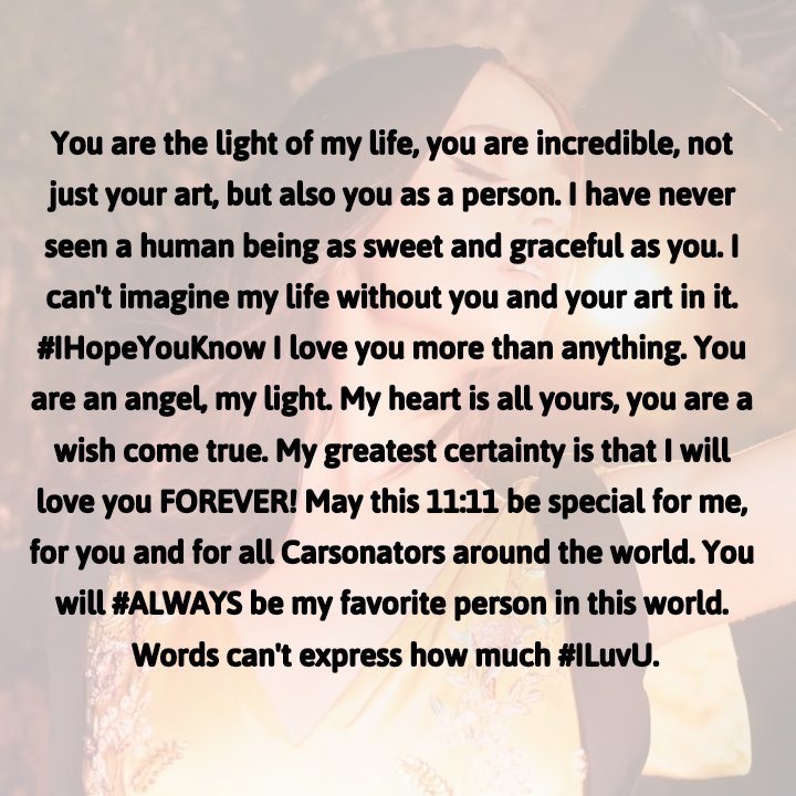DofiArleySemiBP's tweet photo. It's not much, but I wrote it with all my heart. I hope you like it. Eu te amo INFINITO! ♡
#CARSONATORSDAY @SofiaCarson https://t.co/DesNGMeI8k