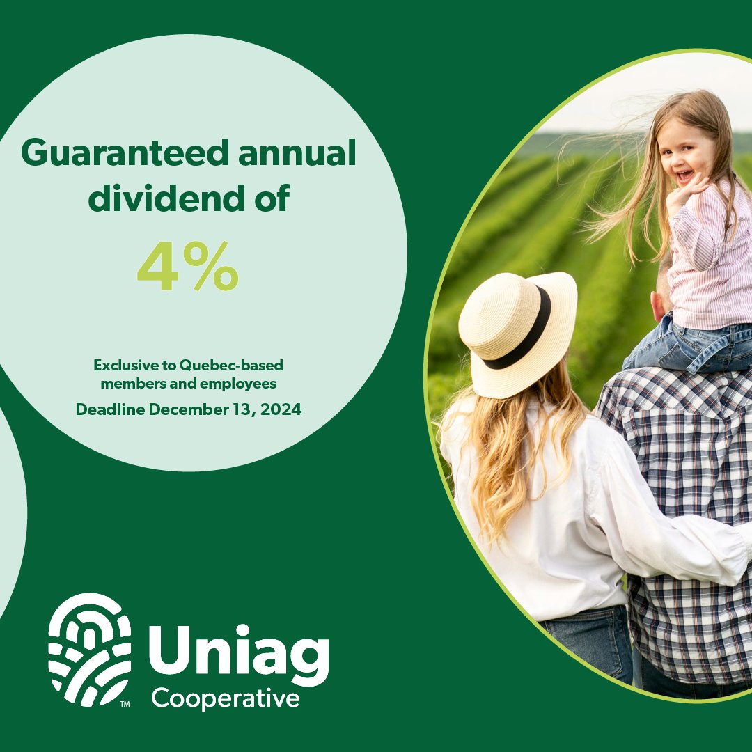 Cooperative Investment Plan (CIP) 
From November 4 to December 13, 2024, invest and benefit from a guaranteed annual return of 4% and significant tax savings.
**Please note that the program is reserved for Quebec residents only.