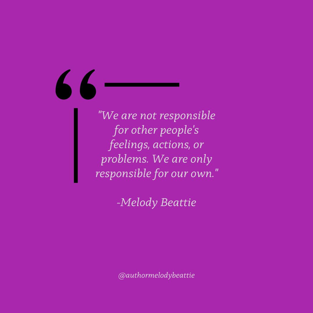 MelodyBeattie's tweet image. This is a favorite quote from Chapters 1-4 of  Codependent No More (Revised &amp;amp; Updated): &quot;We are not responsible for other people&apos;s feelings, actions, or problems.&quot; What’s yours?

#MBBookClub #CodependentNoMore #MBBookClub #ReadingTogether