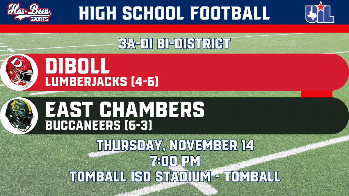 TISD Athletics (@tisd_athletics) on Twitter photo 🚨Excited to host Diboll vs. E. Chambers🚨 Football Bi-Dist. Playoff 11/14/2024 7 pm at Tomball ISD Stadium! ALL TICKETS ONLINE - NO CASH! my.hometownticketing.com/agency/ed44679… <a href="/ECBucsProgram/">EC Athletics</a> <a href="/diboll_isd/">Diboll ISD</a> <a href="/HoustonChronHS/">Houston Chronicle High School Sports</a> <a href="/MaxPreps/">MaxPreps</a> <a href="/uiltexas/">Texas UIL</a> 🚨Excited to host Diboll vs. E. Chambers🚨 Football Bi-Dist. Playoff 11/14/2024 7 pm at Tomball ISD Stadium! ALL TICKETS ONLINE - NO CASH! my.hometownticketing.com/agency/ed44679… <a href="/ECBucsProgram/">EC Athletics</a> <a href="/diboll_isd/">Diboll ISD</a> <a href="/HoustonChronHS/">Houston Chronicle High School Sports</a> <a href="/MaxPreps/">MaxPreps</a> <a href="/uiltexas/">Texas UIL</a>