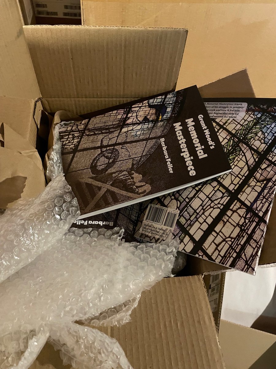 Grant Wood's memorial window is displayed at the #VeteransDay building in Cedar Rapids, Ia. We have an amazing new book coming out on November 22 entitled "Grant Wood’s Memorial Masterpiece" by Barbara Feller. Order now for a signed copy. icecubepress.com/.../grant-wood… Barbara Feller