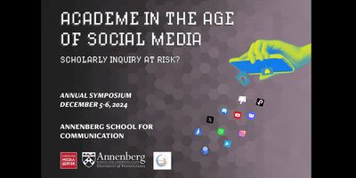 Center for Media at Risk (@ascmediarisk) on Twitter photo In three weeks: Our annual symposium co-sponsored with <a href="/cdcspenn/">Center on Digital Culture and Society</a> on academe in the age of social media. How is social media changing scholarly inquiry? Register now to join the conversation bit.ly/3YGPXTP @annenbergpenn <a href="/bzelizer/">Barbie Zelizer</a> In three weeks: Our annual symposium co-sponsored with <a href="/cdcspenn/">Center on Digital Culture and Society</a> on academe in the age of social media. How is social media changing scholarly inquiry? Register now to join the conversation bit.ly/3YGPXTP @annenbergpenn <a href="/bzelizer/">Barbie Zelizer</a>