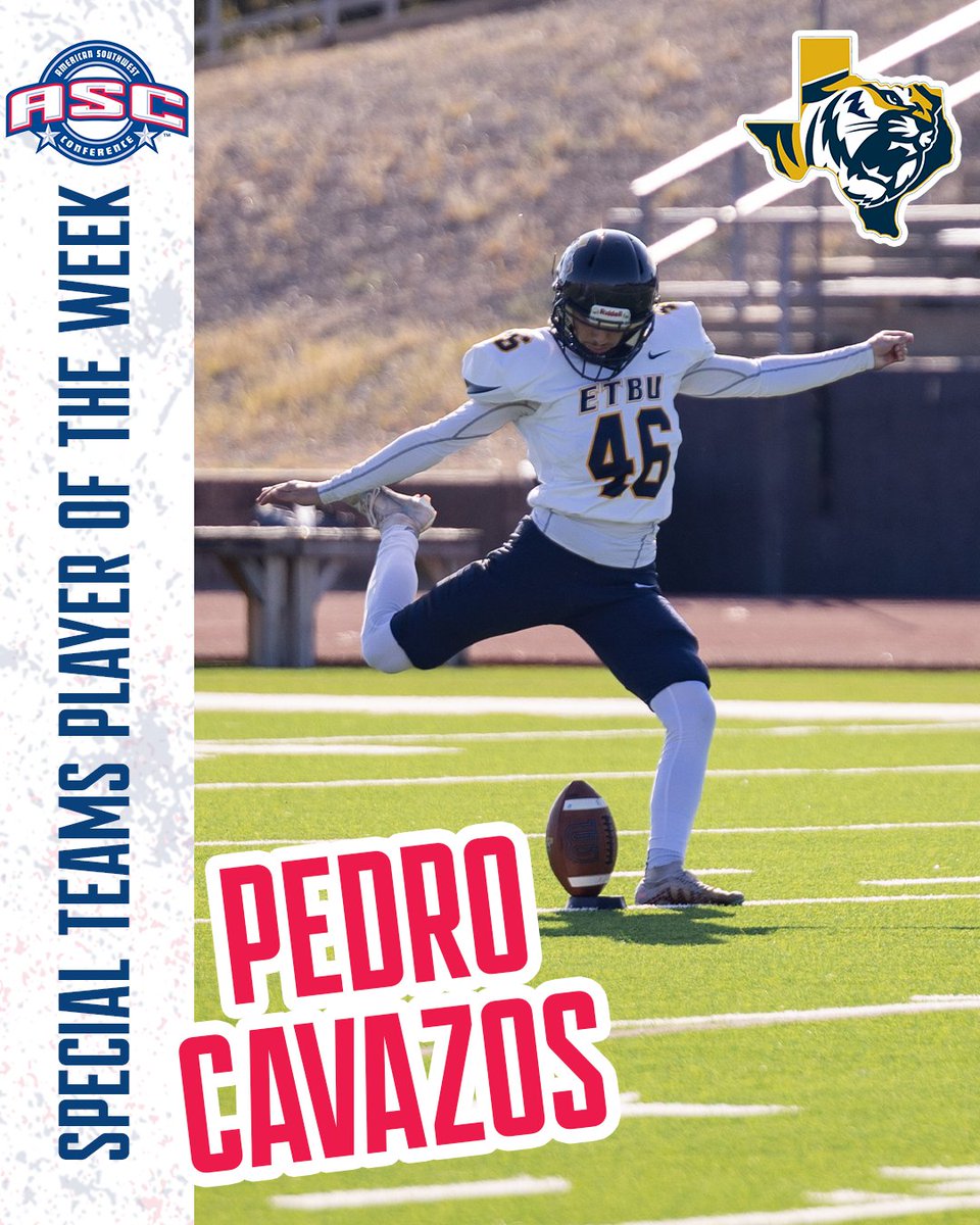 ASC_sports's tweet photo. FB | SPECIAL TEAMS PLAYER OF THE WEEK

⭐Pedro Cavazos⭐

#ascsports #ascfb #d3fb https://t.co/HjKBGicUoc