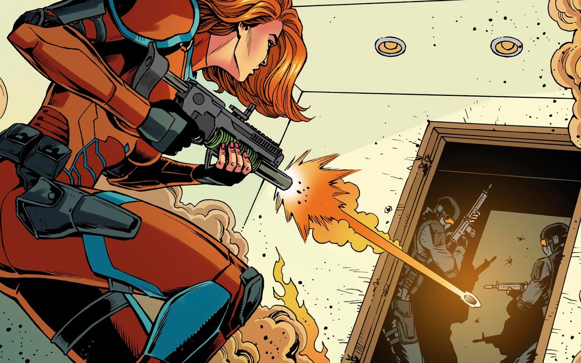 Time kick things into high gear! 💥

With the Order of Nine literally at her doorstep, can Velveteen and Jasper make it out alive?

Find out this NCBD in the pulse-pounding second issue of <a href="/MarkLondonMCS/">Mark London</a>' action series, Revolution 9!

A: <a href="/CarlosReno/">Carlos Reno</a> C: <a href="/jaocanola/">Jão Canola</a> L: <a href="/daveLsharpe/">dave sharpe</a>