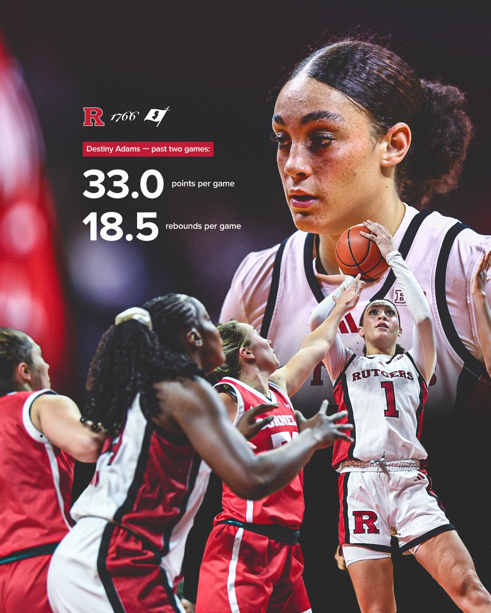 It is her Destiny 🙌 

Congrats to Destiny Adams on her first career <a href="/B1Gwbball/">Big Ten Women's Basketball</a> Player of the Week honor❗️

📰: go.rutgers.edu/2ytxgjpe 

#GoRU | #RUWBB | #B1GWBball