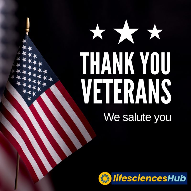 LifeSciencesHub's tweet photo. Happy Veteran's Day from LifeSciencesHub! We thank all military members for their sacrifices that protect our freedoms. 

Did you know the military plays a key role in life sciences, from tackling biological threats to advancing healthcare? 

#VeteransDay #LifeSciences https://t.co/sAjxFazHQo
