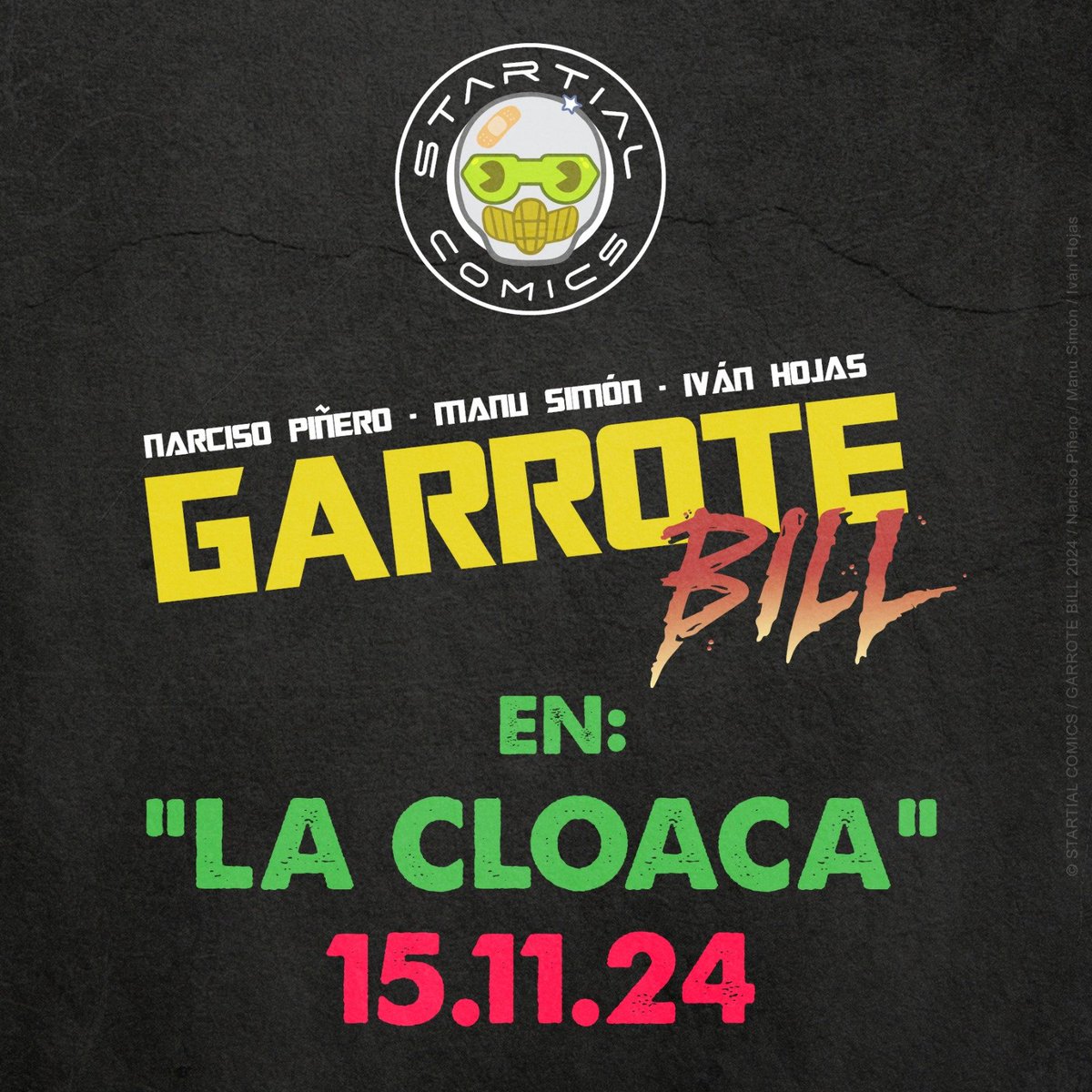 manusldraw's tweet photo. Me gustaría comentaros lo siguiente:
Narciso Piñero, Iván Hojas y servidor os presentamos este viernes a Garrote Bill en "La Cloaca".
Cómic de 5 páginas y algunos extras este viernes.
Gratis.
Por aquí.
#GarroteBill
#startialcomics https://t.co/lJJ8PVlckq