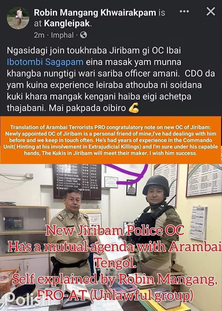 AboriginalKuki's tweet photo. Manipur : 𝐀𝐫𝐞 𝐭𝐡𝐞 𝐒𝐞𝐜𝐮𝐫𝐢𝐭𝐲 𝐟𝐨𝐫𝐜𝐞𝐬 𝐝𝐨𝐢𝐧𝐠 𝐭𝐡𝐞𝐢𝐫 𝐣𝐨𝐛?

1.Pi Zosangkim was brutally tortured and burnt to death at her residence when armed Meitei militants attacked Zairawn Village, Jiribam, torching around 16 houses. Where was the CRPF then? Aren’t they posted in a conflict zone to maintain peace between two warring communities?

2. An outrageous claim has been made by several media houses that 11 Kuki militants were neutralized. In a conflict-torn state where the security forces are unreliable to protect your own kin and kind, young men have been armed to safeguard their territory. Are they militants?

 3. If there was any sort of counter-insurgency operation carried out by the CRPF, why wasn’t it directed at the perpetrators of the November 7 incident, where the entire village of Zairawn was burnt, but rather at Kuki volunteers heading out to protect their defenseless families?

4. The CRPF is bound by strict regulations for any operation to be conducted, and this is an evident case of extrajudicial killing. If so, who gave such orders?

5. Earlier, Robin Mangang (PRO of Arambai Tenggol) congratulated the newly appointed OC of Jiribam, S. Ibotombi Sagapam Meitei, naming him a ‘personal friend’ with whom he’d closely worked. 

Was the CRPF pressured by the Manipur police (Meitei police) headed by N. Biren Singh?

Eividently,there is no chance for peace in Manipur as the central security forces themselves do not work for its prevalence.
#CRPFWarOnCivilians
#CRPFMeiteiCollusionExposed
#JiribamMassacre