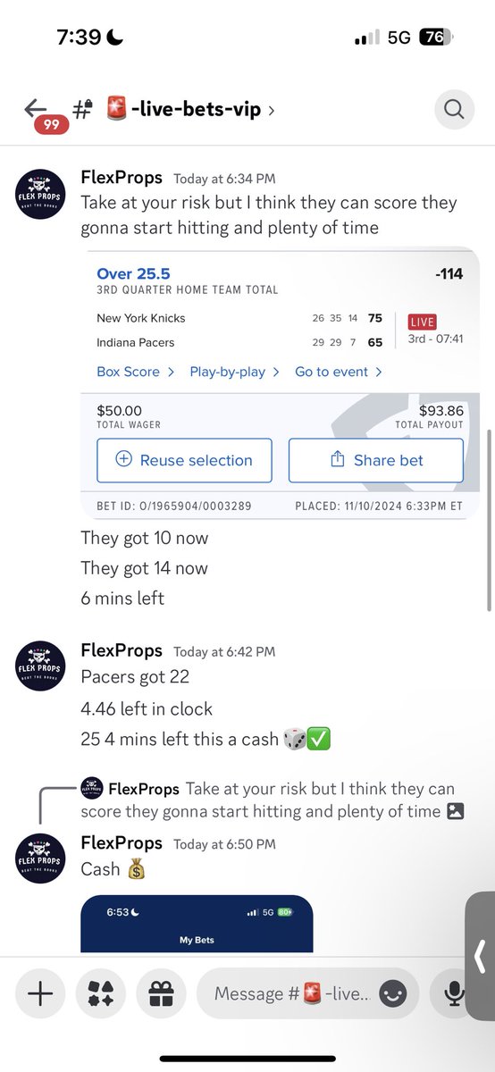 Last night my VIP 🎲 FLEX PROPS Discord cashed on so many live picks, I’m going to drop a bet ladder challenge soon today. ✅💰🔥🎲

I’m going to make my VIP free later. Retweet and DM me “FLEX” for free invite to my discord to get all my exclusive picks!

Sharpduel.com/flex_props