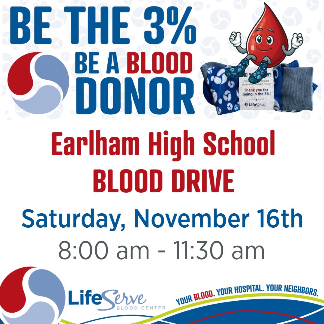 Please come join us this Saturday for our annual Blood Drive! If you would like to contribute please fill out this link-donor.lifeservebloodcenter.org/donor/schedule…