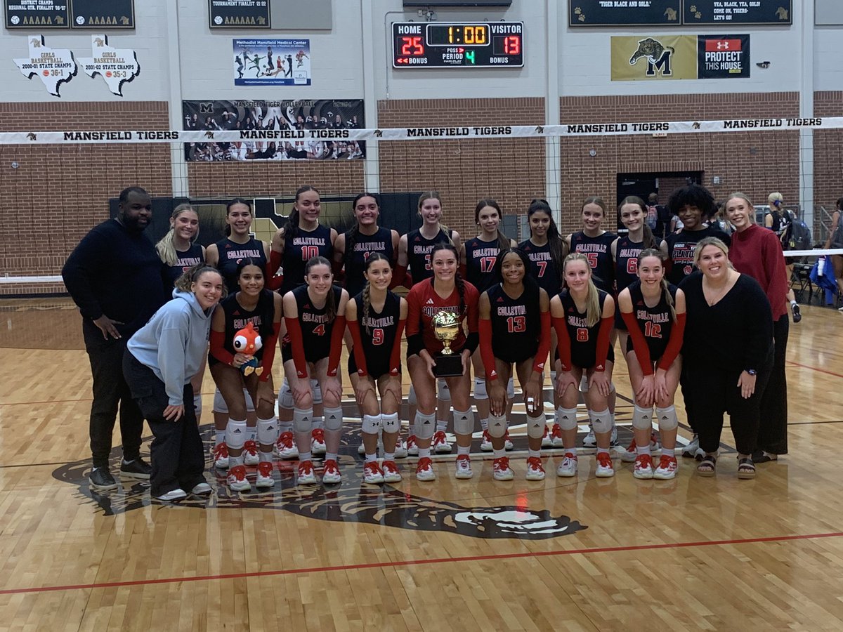 Grapevine-Colleyville ISD (@gcisd) on Twitter photo Congratulations to <a href="/VB_CHHS/">Colleyville Heritage Volleyball</a> on winning the Area Championship! It’s on to the Regional Semifinals, where CHHS will face Amarillo Tascosa for a shot at the Regional Finals.
📅 Tuesday, November 12
🕒 3 p.m.
📍 Burkburnett High School
🔗 gcisd.net/article/1869149 Congratulations to <a href="/VB_CHHS/">Colleyville Heritage Volleyball</a> on winning the Area Championship! It’s on to the Regional Semifinals, where CHHS will face Amarillo Tascosa for a shot at the Regional Finals.
📅 Tuesday, November 12
🕒 3 p.m.
📍 Burkburnett High School
🔗 gcisd.net/article/1869149