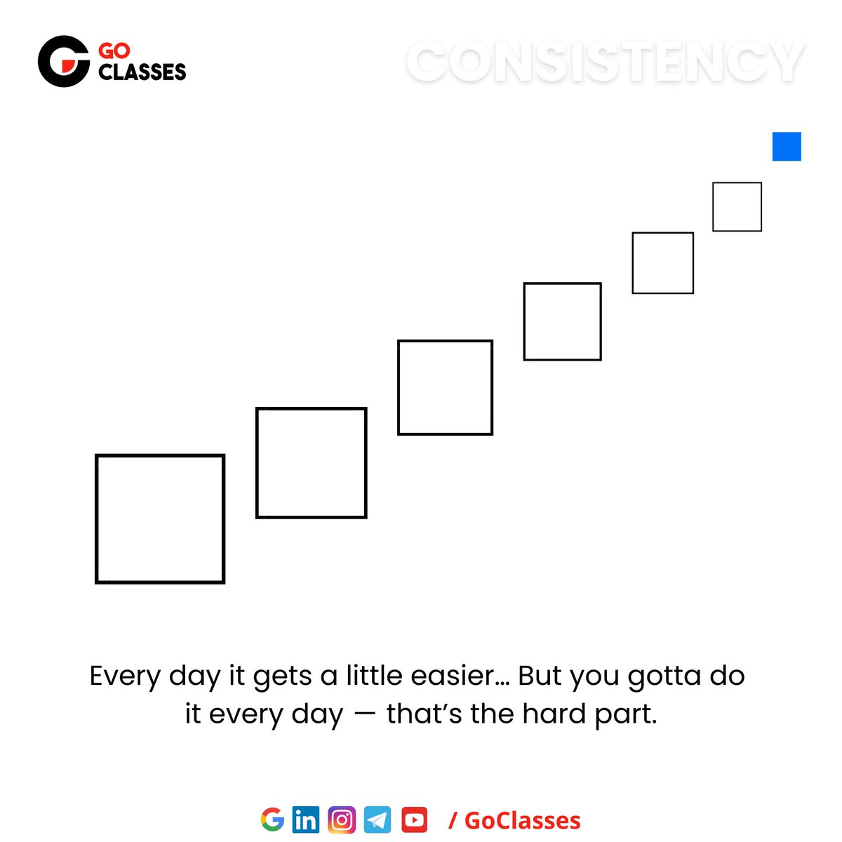 GOClasses_CSE's tweet photo. Every day it gets a little easierโฆ But you gotta do it every dayโโโthatโs the hard part.
The secret to consistency: Just focus on doing it today. The body and the mind will adapt, and eventually, it will become automatic.
#GATEMotivation #GoClasses
#GATEPrep #GATEDA #GATECSE https://t.co/MnzUqkAK3L