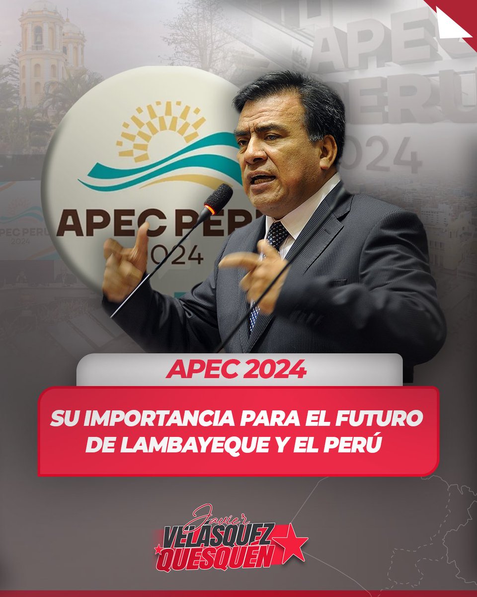 JVelasquezQ's tweet photo. Lambayeque, una región llena de potencial, enfrenta desafíos en inversión, inclusión social y formalización económica. La cumbre APEC 2024 en Lima es una oportunidad para promover políticas que ayuden a cerrar estas brechas y generar un impacto positivo en la región.

Como país anfitrión, debemos aprovechar este foro para que los beneficios de APEC se reflejen en mejoras reales para nuestras regiones. Juntos, construyamos un Lambayeque y un Perú más prósperos y conectados al mundo.

#APEC2024 #LambayequePresente #DesarrolloSostenible #PerúEnAPEC #JavierVelasquezQuesquen 🇵🇪🌐🤝