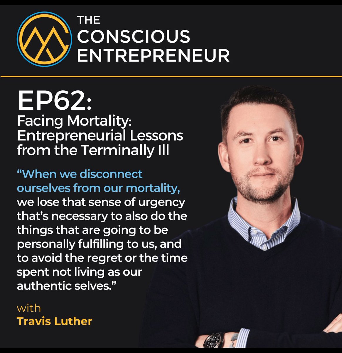 My appearance on the Conscious Entrepreneur #podcast just dropped. If you're interested in my research interviewing #entrepreneurs facing a #terminalillness, have a listen and hear what they think matters most in this life.   

If you're interested in having me present my keynote