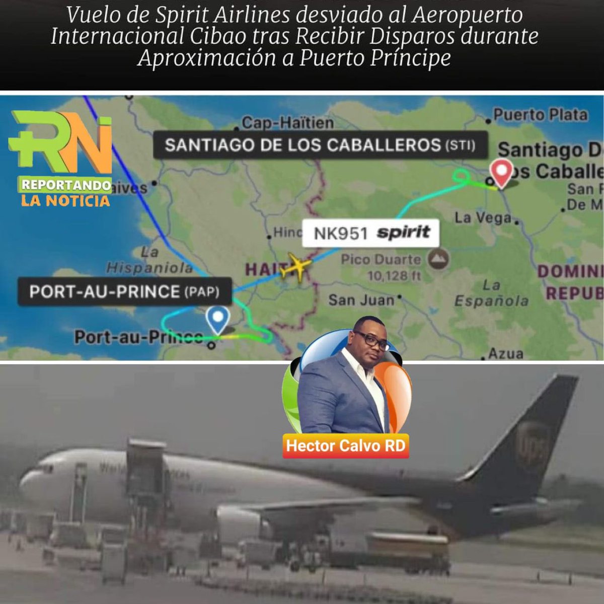 reportaNoticia's tweet photo. 🔴 | #ÚltimoMinutoDL | 🔴

El vuelo NK951 de Spirit Airlines, que cubría la ruta entre Fort Lauderdale, Florida, y el Aeropuerto Internacional Toussaint Louverture en Puerto Príncipe,

#HECTORCALVORD https://t.co/UqfR8yhFfX