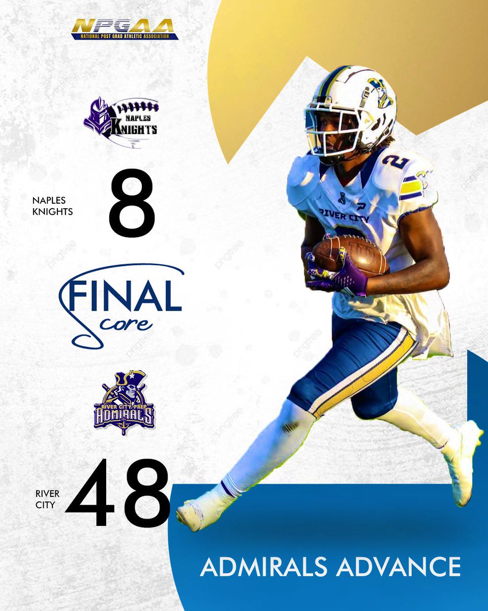 National Post Grad Sports Network (@npgsn) on Twitter photo The Admirals secured the battleship to move on as they await their next opponent in the <a href="/TheNPGAA/">National Post Grad Athletic Association</a> championship game. Stay Tuned for more exciting Post Grad Playoff football. <a href="/RiverCityPrepFB/">River City Post-Grad Football</a> <a href="/PostGradRecruit/">PostGradRecruits INC.</a> The Admirals secured the battleship to move on as they await their next opponent in the <a href="/TheNPGAA/">National Post Grad Athletic Association</a> championship game. Stay Tuned for more exciting Post Grad Playoff football. <a href="/RiverCityPrepFB/">River City Post-Grad Football</a> <a href="/PostGradRecruit/">PostGradRecruits INC.</a>