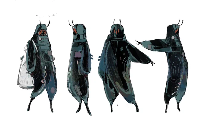 some drawings for school, pretend game about a housefly girl and her adventures in some creepy&amp;wet place 
