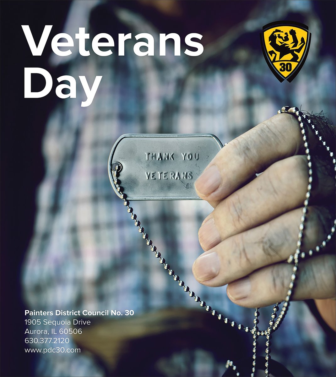 Labor_News's tweet photo. This #VeteransDay, the Aurora-based @PaintersDC30 honors and remembers those who have served and sacrificed for our freedom.
#UnionStrong #Solidarity #LaborNews https://t.co/J7SDxfFNcS