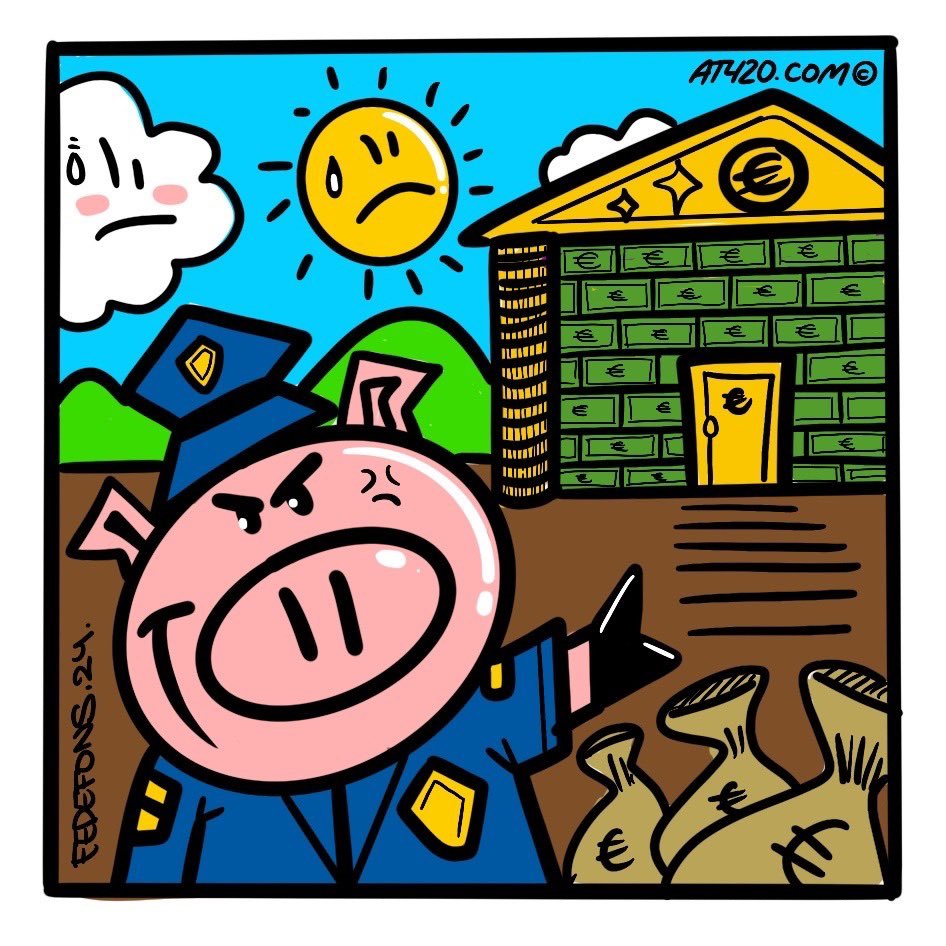 at420by's tweet photo. 👀 Resulta que el cuento clásico tenía otro cerdito. 

💵 Y así fue como el cuarto cerdito se hizo su casita… Colorín, colorado… Este cuento de la #corrupción NO se ha acabado. 

#Continuará #Parodia #Comic #Policia #Cuento #Actualidad #Noticias https://t.co/R3fDCKeL0v