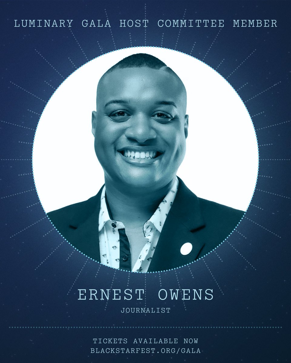 CELEBRATION SEASON: I'm proud to announce that I'm an esteemed member of the Host Committee for the remarkable Blackstar Luminary Gala! ✨

Join <a href="/BlackStarFest/">BlackStar Projects</a> for their annual #LuminaryGala, taking place December 3 at The Switch House in Philadelphia, where they will celebrate