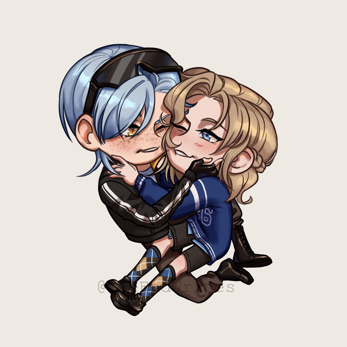 TheEndWrites's tweet photo. I did chibis! (3/3) 

Shippies with @undercroftdate

Rybel - Rylan (Rylan) x Bel 📜🏺
Lightray - Camille (Rylan) x Raymond 🐰🐍
Gilypollos - Gilbert (Rylan) x Apollo🦊🐓
Gaueki -  Gau x Kiran (Rylan) 🐺🐑 https://t.co/xzVy0AN4Ax