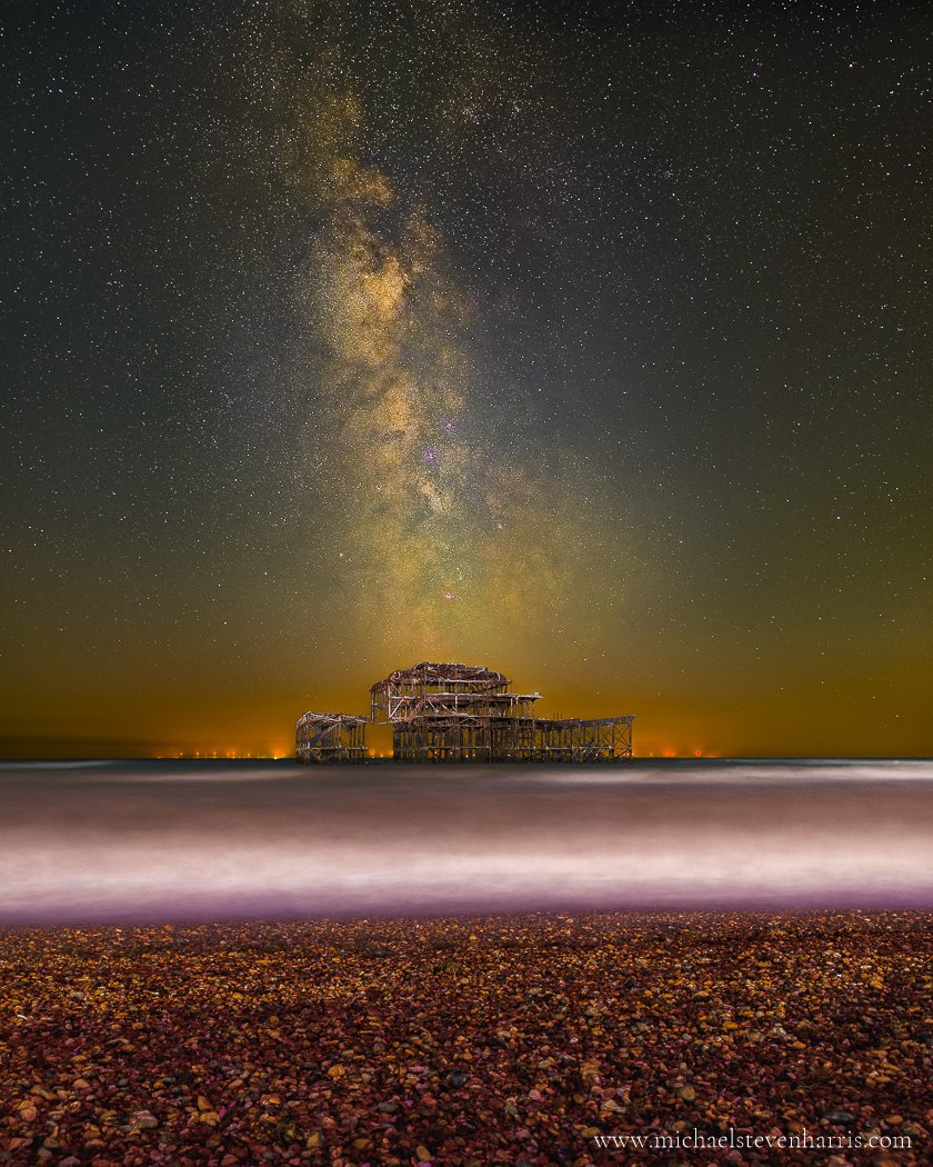 Milky Way over the West Pier ✨
November in my Brighton Calendar 2025 🥳🤩

#brighton #bbcsoutheast #WexMondays #fsprintmonday #ThePhotoHour #Sharemondays2024 #milkyway #astrophotography #apod #westpier #brightoncalendar