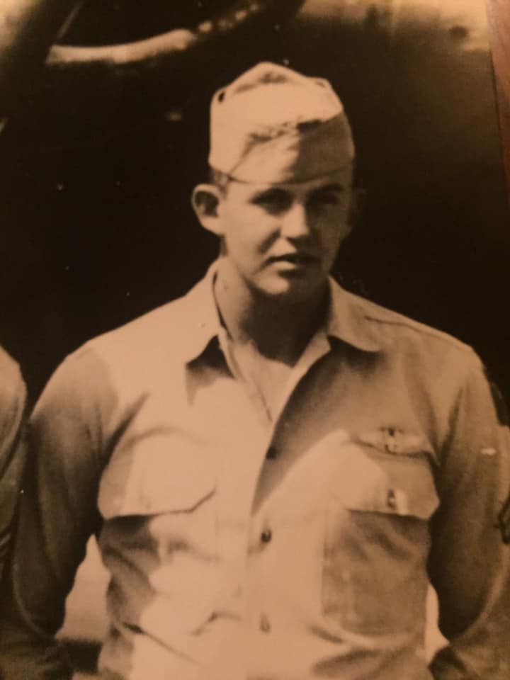 JohnCSmithWOOD's tweet photo. Veterans Day it is, and my Dad was a gunner, capable of taking over the bomb sight if needed and reportedly the artist of some saucy ladies on the noses of other aircraft in the Army Air Force. #RIPPop https://t.co/sNSuyjCtIF