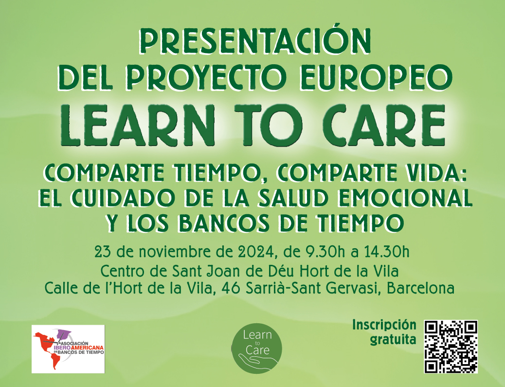 BancTempsSitges's tweet photo. TE INVITAMOS el 23 de noviembre a la jornada organizada por @Asociacioniber1 para presentar el programa  @EUErasmusPlus #LearnToCare, donde nuestro coordinador @f_fusterfabra presentará a dos ponentes que hablarán sobre salud y los #BancosDelTiempo https://t.co/ObhzGitDcu