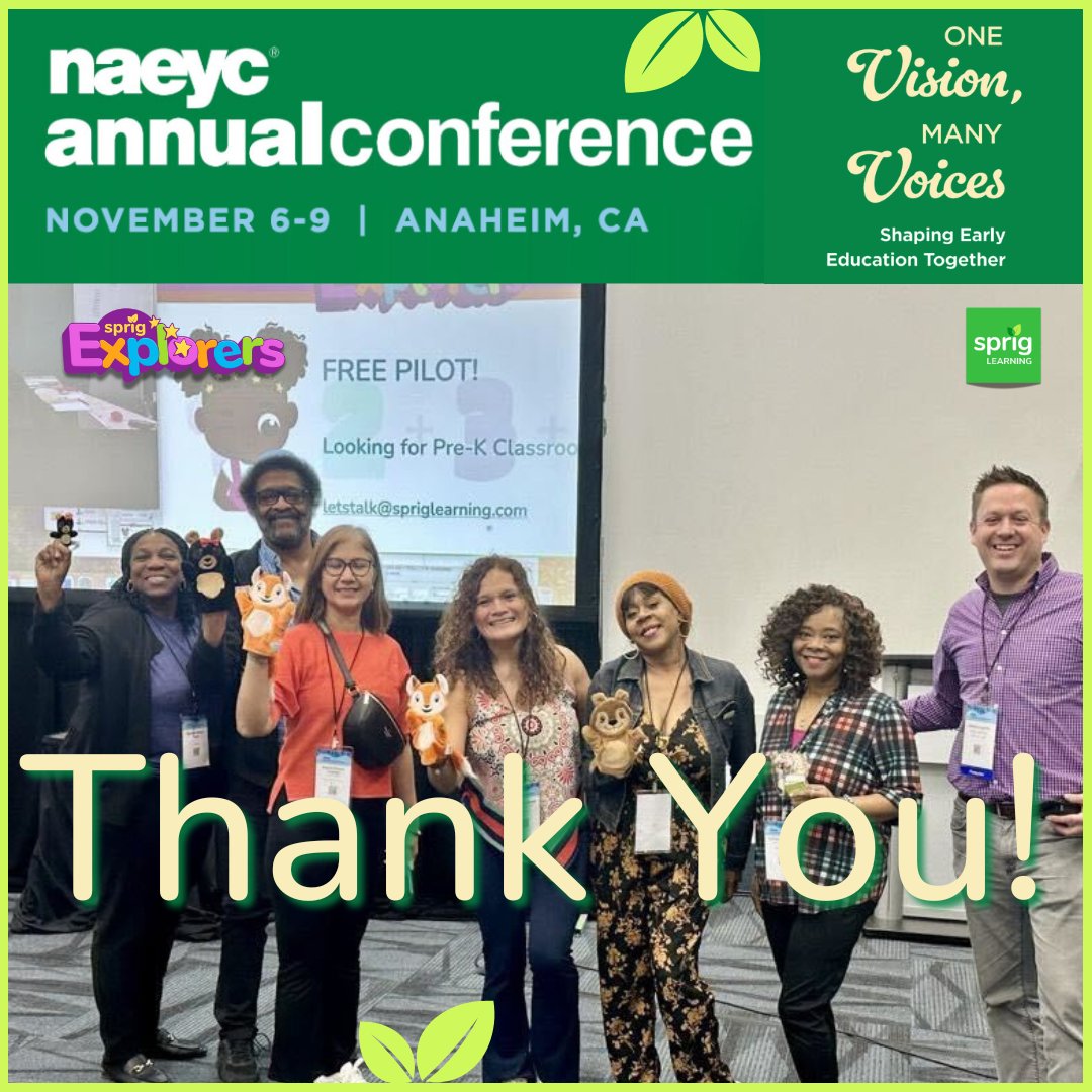 Sprig Learning (@spriglearning) on Twitter photo Thank you to all the amazing early education teachers, experts and leaders we had the pleasure of connecting with at this year's <a href="/NAEYC/">NAEYC</a> conference! It was inspiring to exchange ideas on making early math assessments more inclusive and impactful. 
(1/2)
#naeycAC #edu #math Thank you to all the amazing early education teachers, experts and leaders we had the pleasure of connecting with at this year's <a href="/NAEYC/">NAEYC</a> conference! It was inspiring to exchange ideas on making early math assessments more inclusive and impactful. 
(1/2)
#naeycAC #edu #math