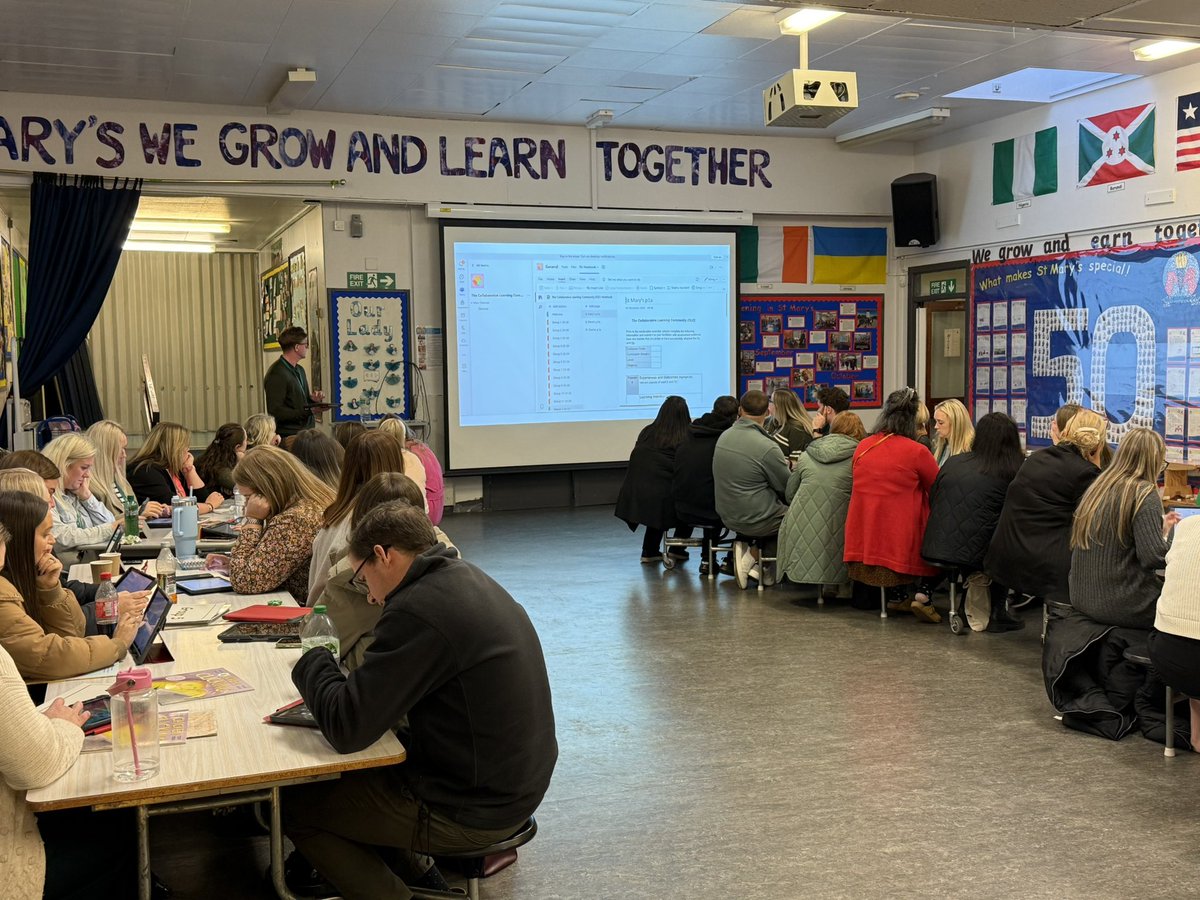 StCharlesGla's tweet photo. We had a very successful first #CollaborativeLearningCommunity session with @JPALearning_C this evening planning for our #Moderation exercise. Teachers planned their #Reading activities around some #InternetSafety texts. We look forward to the #ClassVisits before February’s in-service day. @StBlanesGCC @stmarysmaryhill @LangaStNursery @ParkMaryhill @johnpaulacademy @EdISGlasgow