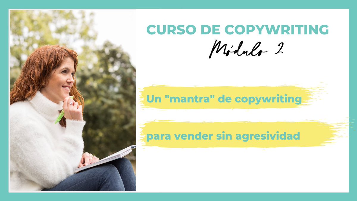 ✏En el módulo 2⃣ del curso GRATIS de #copywriting, descubrirás el mantra que te ayudará a vender más. Un mini truco, una única pregunta que disparará 🚀la eficacia de tus textos. 👇🏼Está en Youtube👇🏼
i.mtrbio.com/keadbnhmai 
✅Deja tus comentarios en YT, suscríbete y comparte