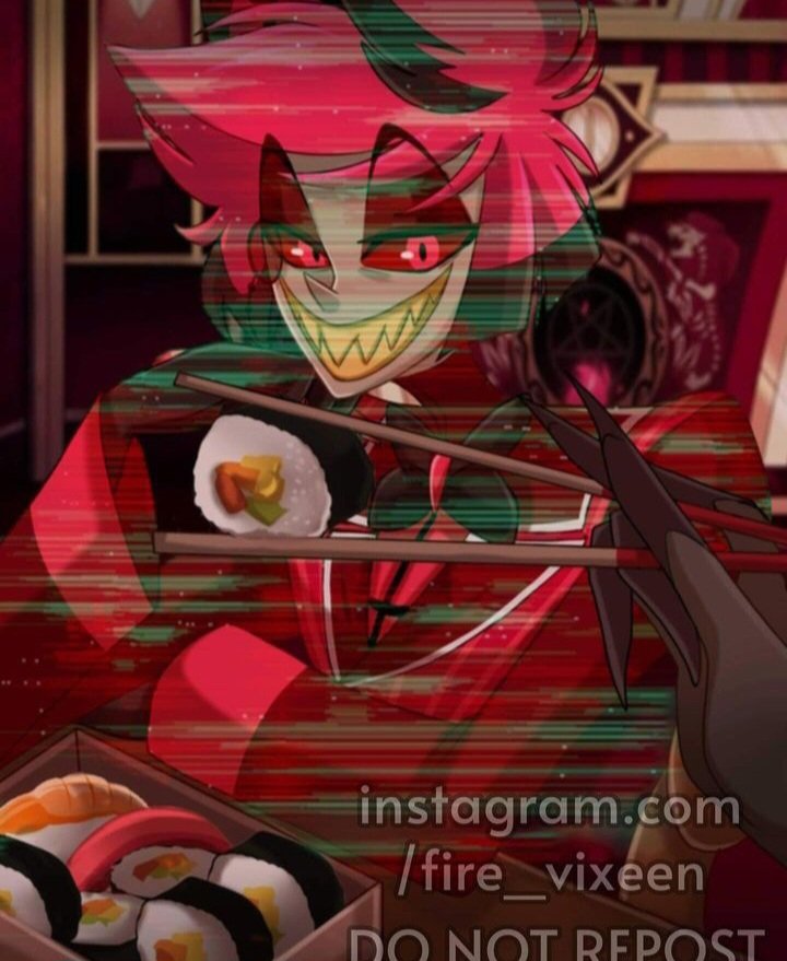 fire_vixeen's tweet photo. Eat sushi with alastor 

#fire_vixeen #HazbinHotel #HazbinHotelFanart #OC #hazbin #HazbinHotelArt #HazbinHotelOC #HazbinHotelAlastor https://t.co/0iJK1ephF8