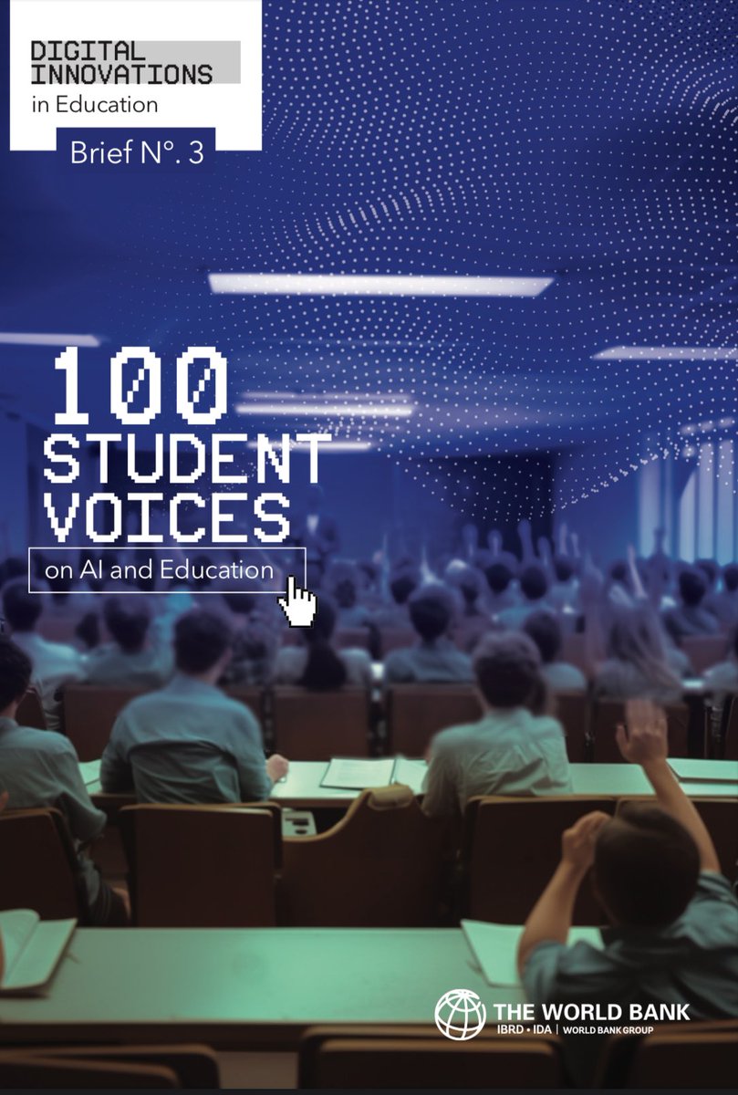 Nuevo blog/reporte 👓

<a href="/BancoMundial/">Banco Mundial</a> ha recopilado las opiniones de más de 100 estudiantes de educación superior en 10 países sobre la integración de la inteligencia artificial (#IA) en la #educación. 

Aquí, ideas clave de este estudio + bonus track🧵