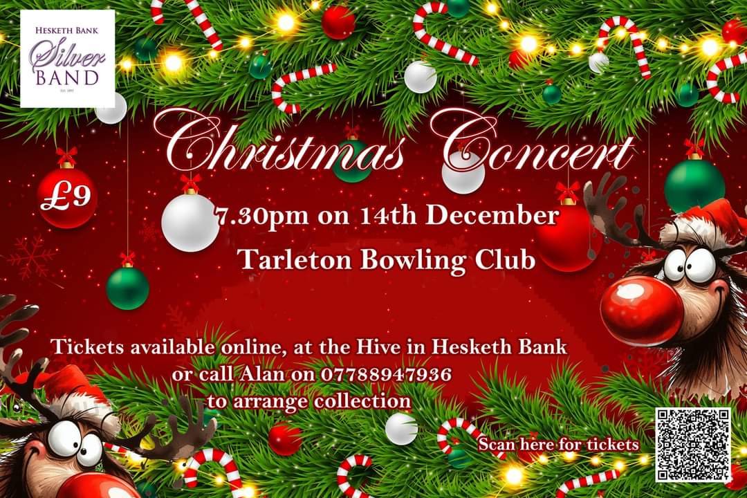 🎄🎺🎅🎺🎄
Tickets are now on sale for our annual Christmas Concert, an evening of festive fun.

Available online at ticketsource.co.uk/hesketh-bank-s… or for local collection, see poster for details.

Don't delay  this concert sells out every year.
🎄🎺🎅🎺🎄

facebook.com/share/19g2xeJD…