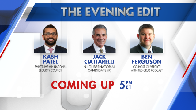 The Evening Edit (@eveningedit) on Twitter photo .<a href="/CoryMillsFL/">Cory Mills</a>
<a href="/Congressman_JVD/">Congressman Jeff Van Drew</a>
<a href="/RealTomHoman/">Thomas D. Homan</a>
<a href="/ChairmanWhatley/">Michael Whatley</a>
Former Trump WH National Security Council, Kash Patel
<a href="/Jack4NJ/">Jack Ciattarelli</a>
<a href="/benfergusonshow/">Ben Ferguson</a>
Joining us tonight on The Evening Edit 5PM ET/2PM PT on <a href="/FoxBusiness/">FOX Business</a> with <a href="/LizMacDonaldFOX/">Elizabeth MacDonald</a> . Be sure to tune in! .<a href="/CoryMillsFL/">Cory Mills</a>
<a href="/Congressman_JVD/">Congressman Jeff Van Drew</a>
<a href="/RealTomHoman/">Thomas D. Homan</a>
<a href="/ChairmanWhatley/">Michael Whatley</a>
Former Trump WH National Security Council, Kash Patel
<a href="/Jack4NJ/">Jack Ciattarelli</a>
<a href="/benfergusonshow/">Ben Ferguson</a>
Joining us tonight on The Evening Edit 5PM ET/2PM PT on <a href="/FoxBusiness/">FOX Business</a> with <a href="/LizMacDonaldFOX/">Elizabeth MacDonald</a> . Be sure to tune in!