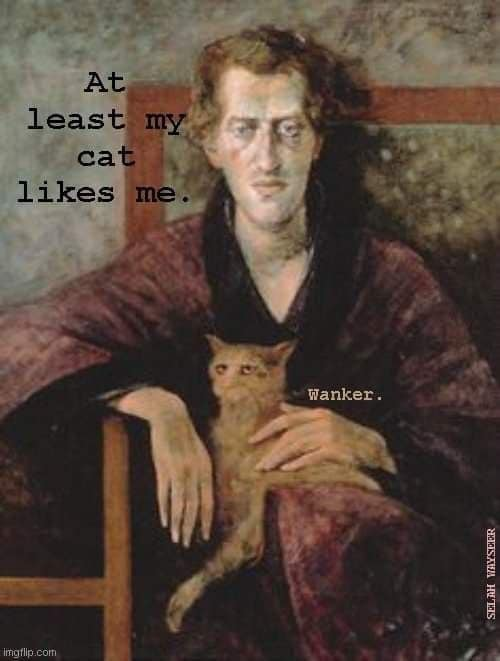 HMNolanbooks's tweet photo. Meow Meow
Get your fat ass off Twitter
& give me tuna
Slave
#poem #poetry #mycatwrotethis #CatsOfTwitter #catpoems https://t.co/BVix17aASG