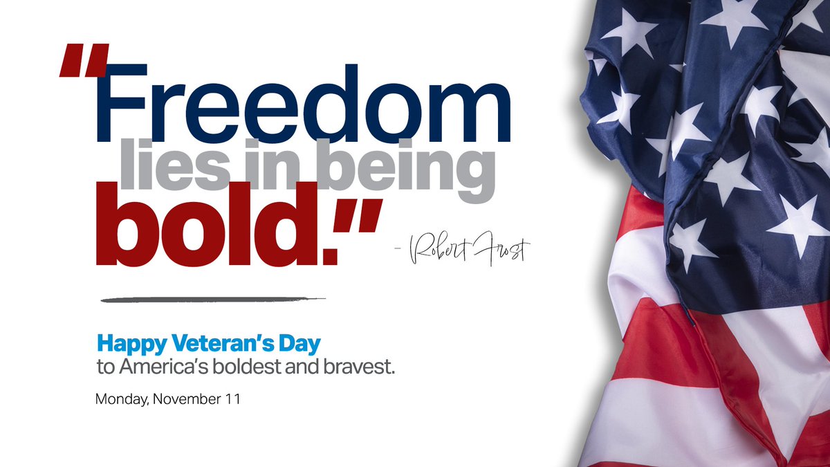Today, we honor the brave men and women who have served our country and the enduring impact they've had on our freedom. We express our deepest gratitude for their courage, sacrifices, and dedication. #VeteransDay #ThankYouVeterans #HonoringOurHeroes