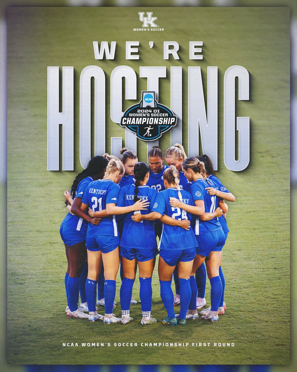 UKWomensSoccer's tweet photo. For the first time in a decade, 𝐖𝐄'𝐑𝐄 𝐇𝐎𝐒𝐓𝐈𝐍𝐆!!! 😺

The Wildcats will take on @wvuwomenssoccer in the First Round of the @NCAASoccer tournament at the Bell! 🔔

🎟️ Get your tickets now >>> https://t.co/I8MbvC93fy

#WeAreUK ⚽️😺💙 https://t.co/gn26gPegsv