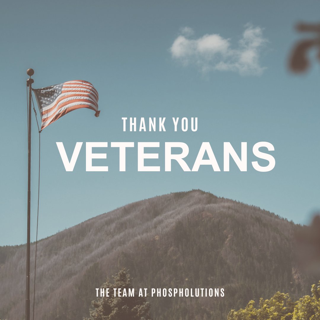 Thank you, veterans, for your dedication and commitment to protecting our country. Today, we honor and celebrate you. — The team at Phospholutions