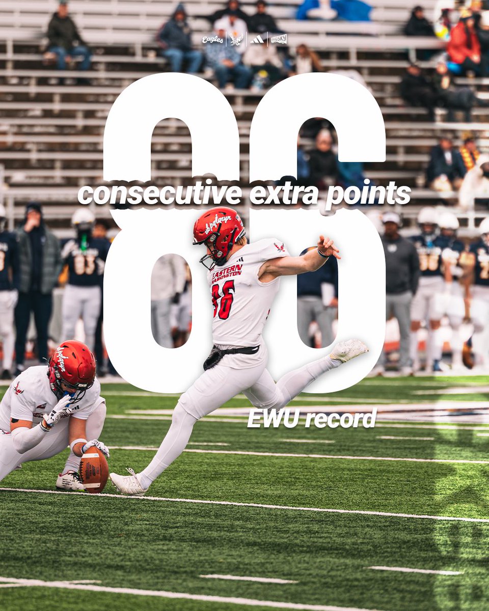 EWU Football 🏈 (@ewufootball) on Twitter photo Automatic 🤑
On Saturday, <a href="/sorenmckee/">Soren McKee</a> set the EWU record for most consecutive extra points made!
#GoEags #EKG Automatic 🤑
On Saturday, <a href="/sorenmckee/">Soren McKee</a> set the EWU record for most consecutive extra points made!
#GoEags #EKG