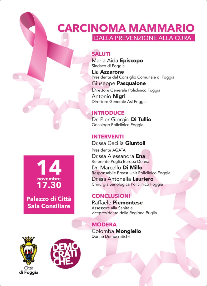 Vi aspettiamo giovedì 14 nella sala consiliare #comunefoggia