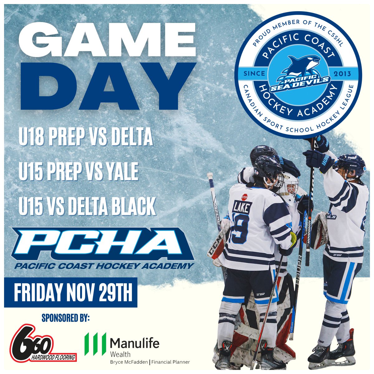 PacificSeaDevil's tweet photo. It’s #PCHA Game-day! #goseadevilsgo
🐳 U15, U15 Prep, U18 Prep
🆚 Delta Black, @YHA_Lions, @DeltaWildHockey
⌚️ 1pm, 4:15pm, 6pm
📍 Westhills, Summit Centre East, Westhills
📺 @FloHockey https://t.co/NRswjvV07i