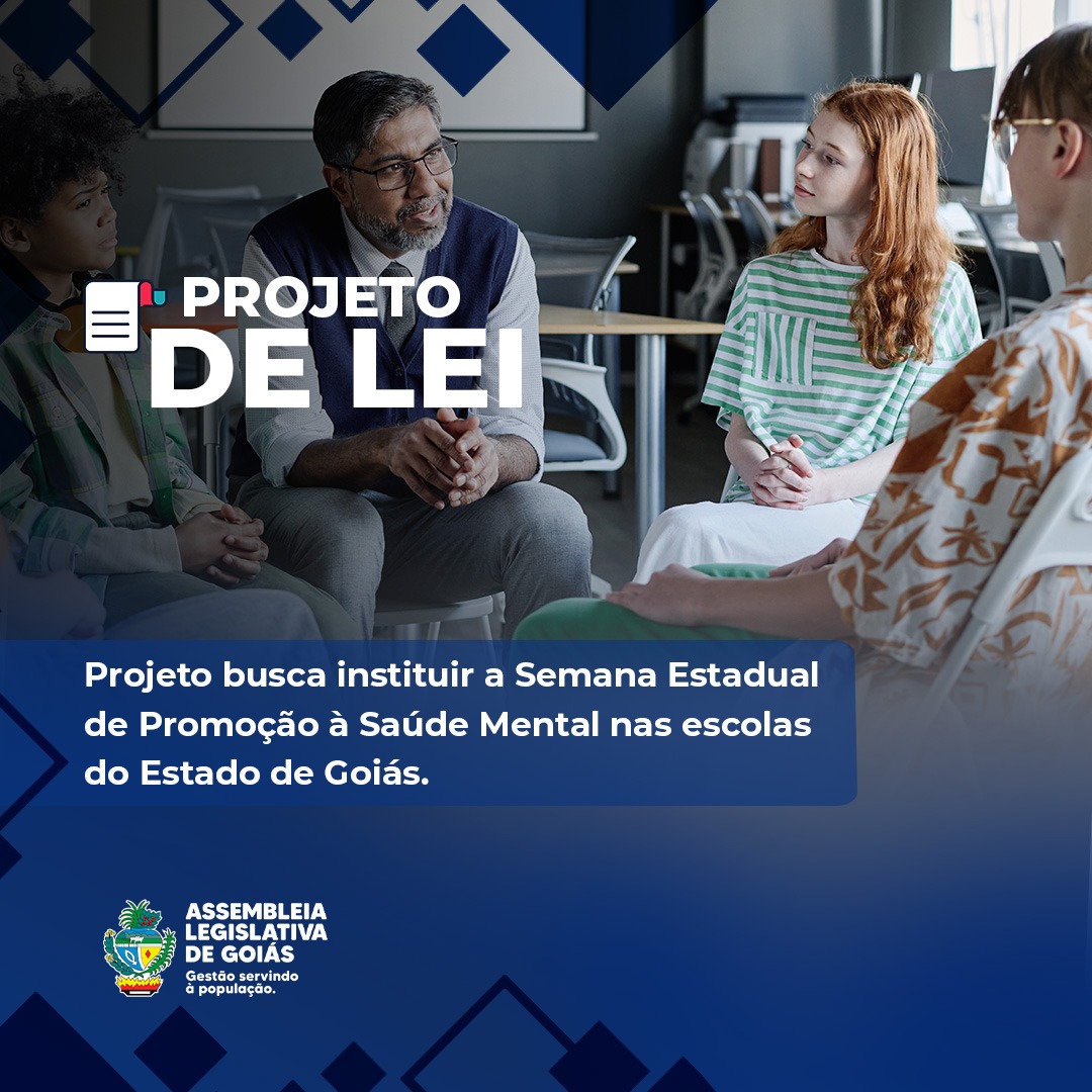 Alego (@assembleiago) on Twitter photo PROJETO DE LEI • ☑ O Projeto de Lei nº 224/2024, de autoria do deputado <a href="/antoniogomide13/">Antônio Gomide</a> (PT), visa instituir a Semana Estadual de Promoção à Saúde Mental nas escolas do Estado de Goiás, a ser realizada anualmente na segunda semana do mês de maio. PROJETO DE LEI • ☑ O Projeto de Lei nº 224/2024, de autoria do deputado <a href="/antoniogomide13/">Antônio Gomide</a> (PT), visa instituir a Semana Estadual de Promoção à Saúde Mental nas escolas do Estado de Goiás, a ser realizada anualmente na segunda semana do mês de maio.