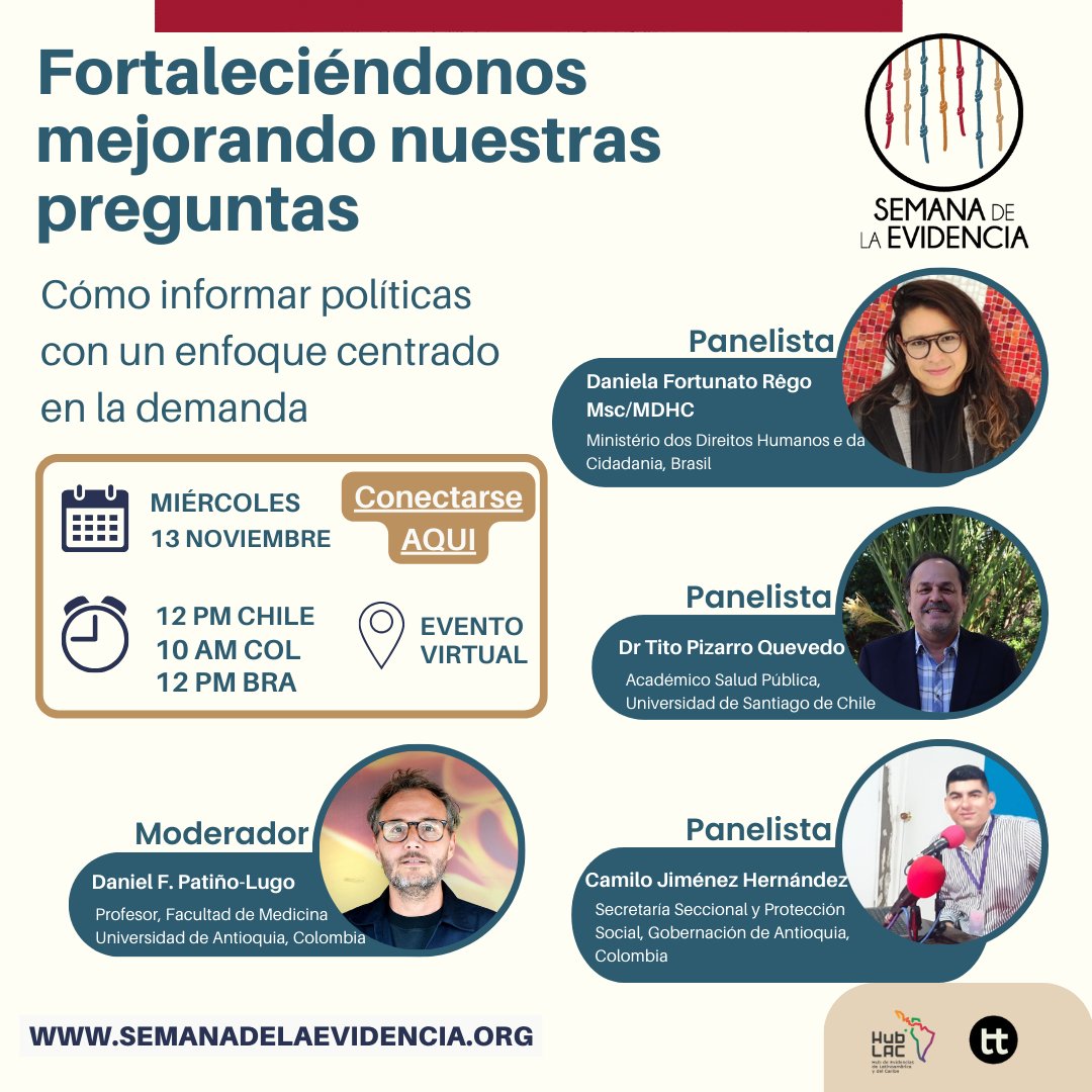 Este miércoles, en el marco de la #SemanadelaEvidencia, estaremos conversando con 3 panelistas sobre cómo fortalecer nuestros ecosistemas de evidencia en #LatinoAmerica .

Regístrate aquí!👇

events.teams.microsoft.com/event/e487a494…