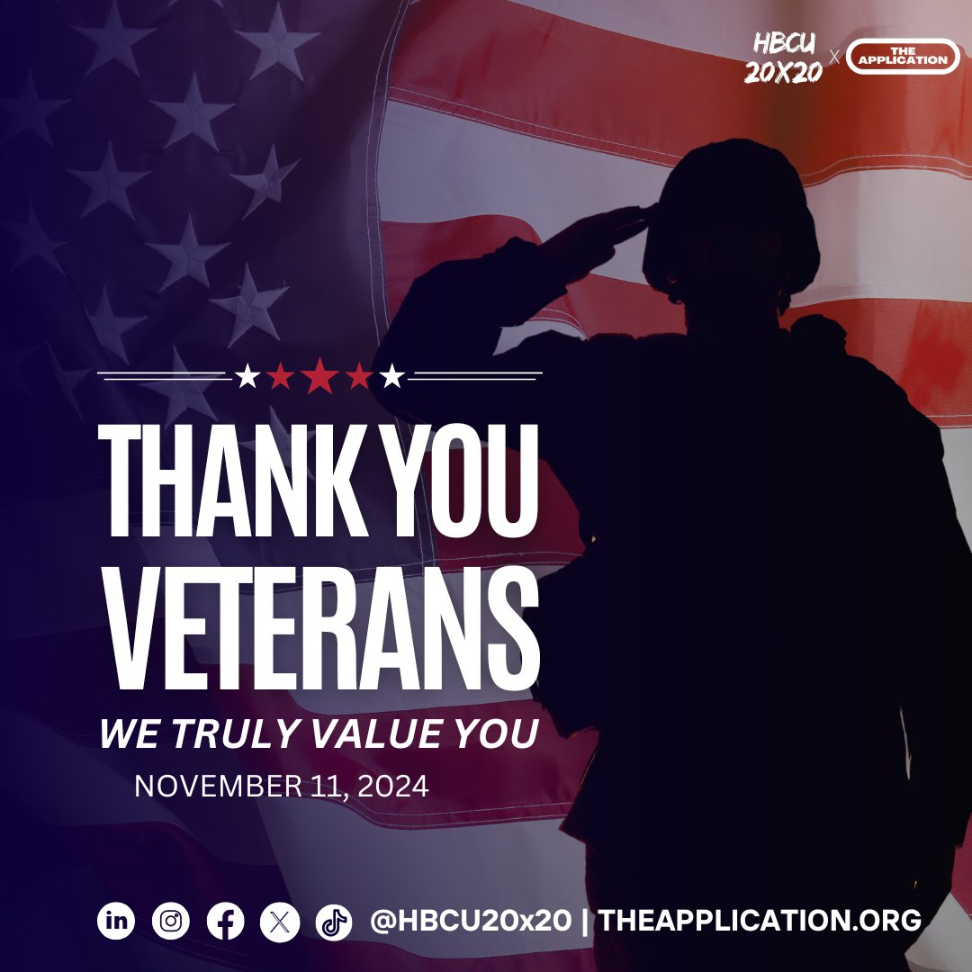 At #HBCU20x20, we are proud to support and celebrate veterans, knowing their contributions enrich our communities and inspire the next generation of leaders.

Thank you to all who have served — today, we honor your dedication and sacrifice.