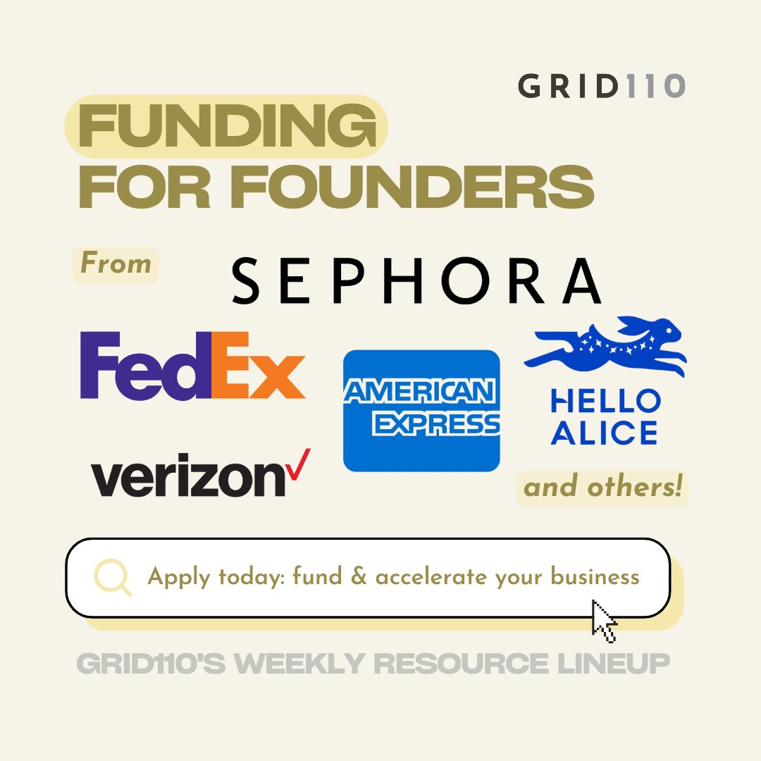 GRID110's tweet image. Our weekly round-up of #Grants &amp;amp; #accelerators with upcoming deadlines. ⬇️ Founders, check out these opportunities and share with fellow entrepreneurs!

🔥 Follow us for our funding opportunity list every week.